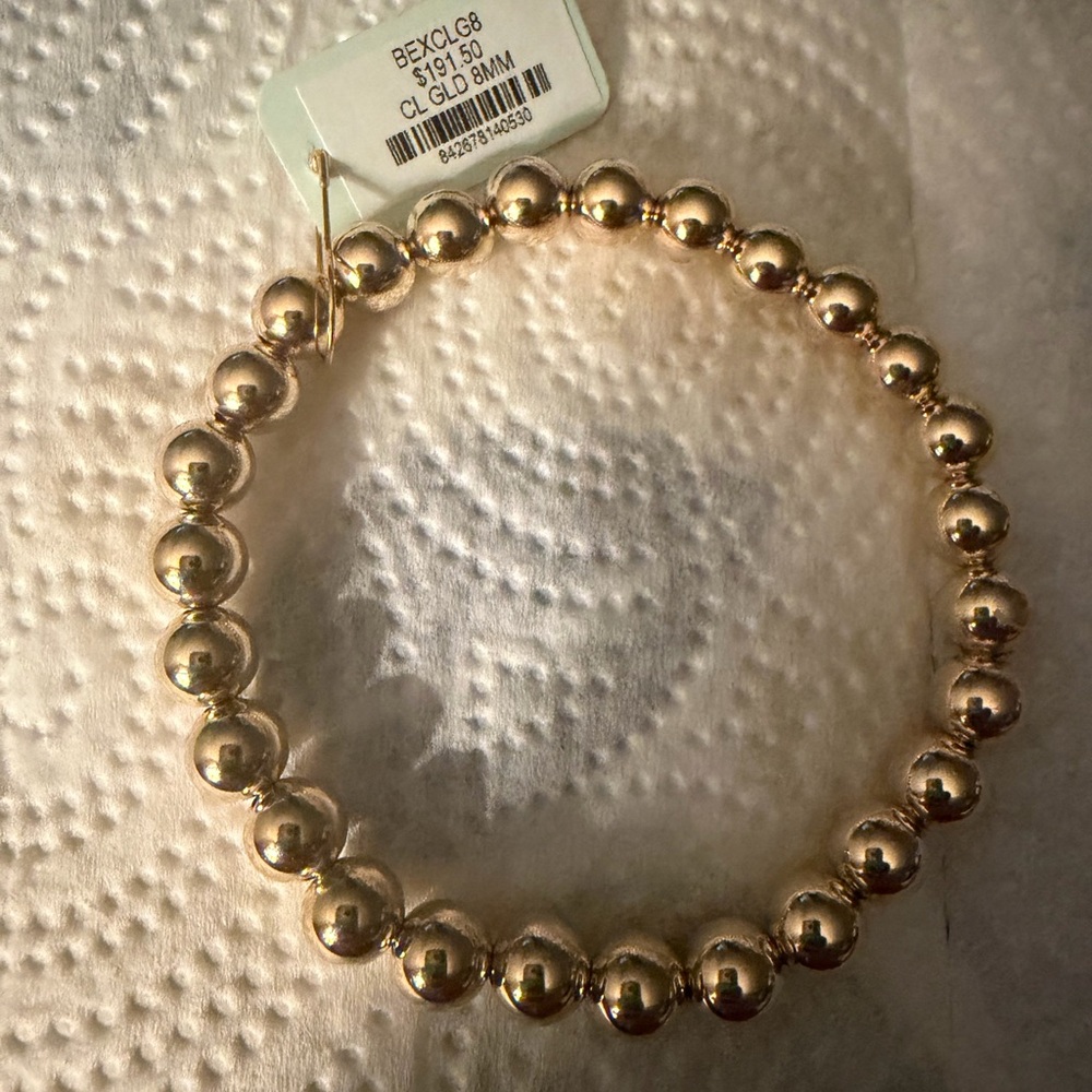 Enewton classic extends gold 8mm Elegant Gold Beaded Bracelet NWT